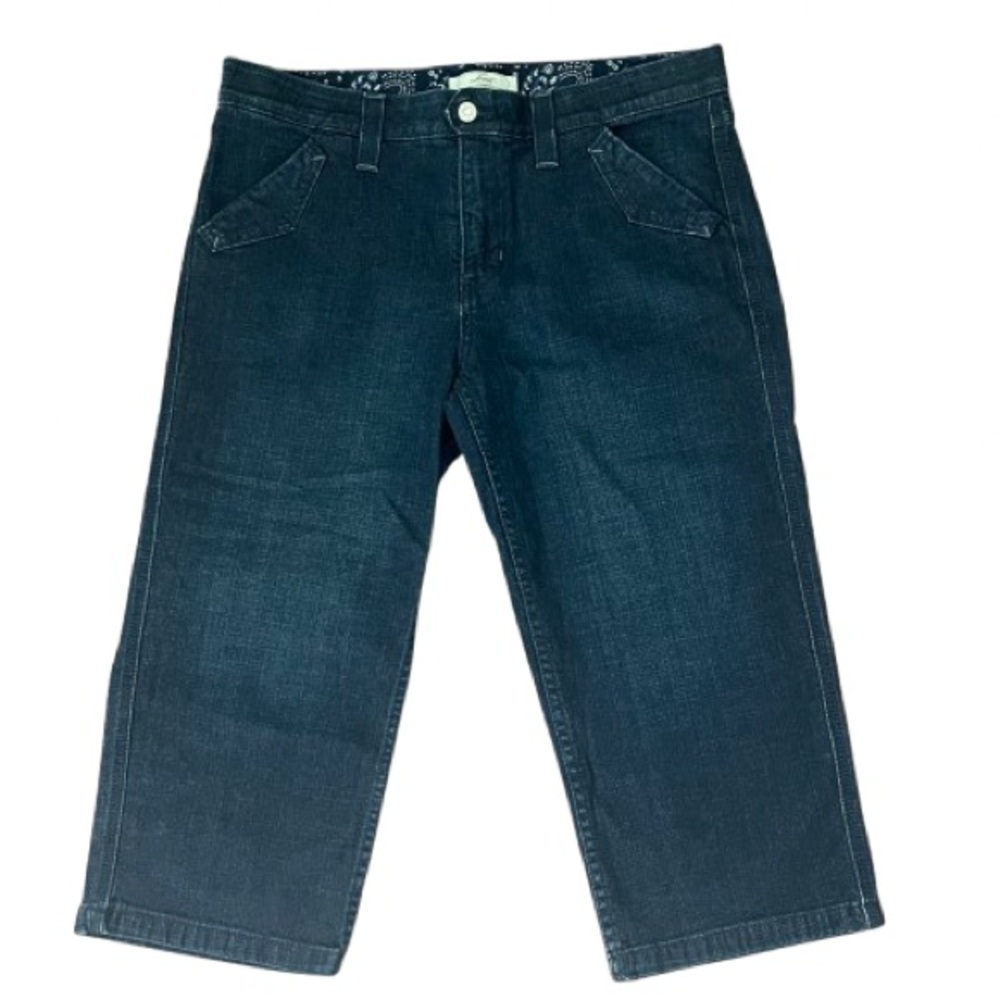 Levi's Red Tab Dark Blue Denim Wide Leg Cropped Capri Jeans Women’s Size 14